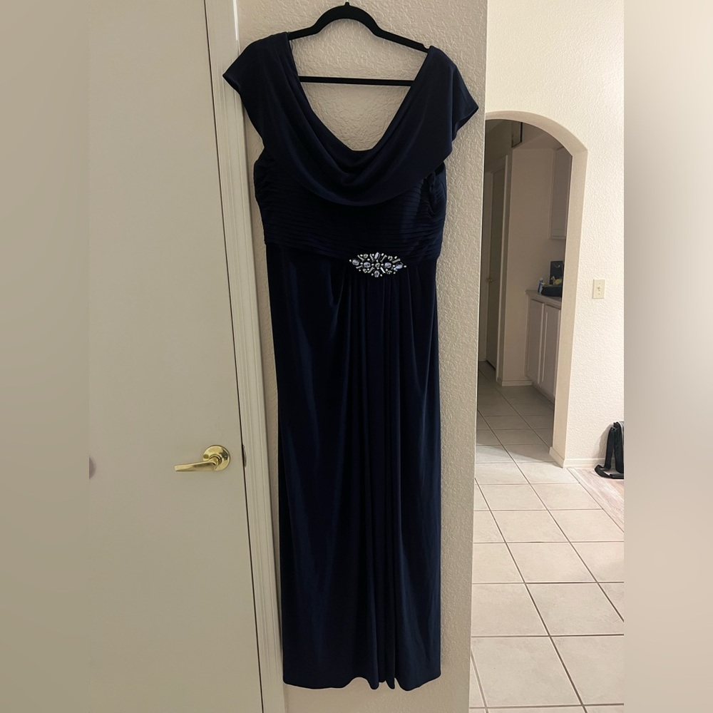 Patra Midnight Blue Maxi Dress with Embellished Waist